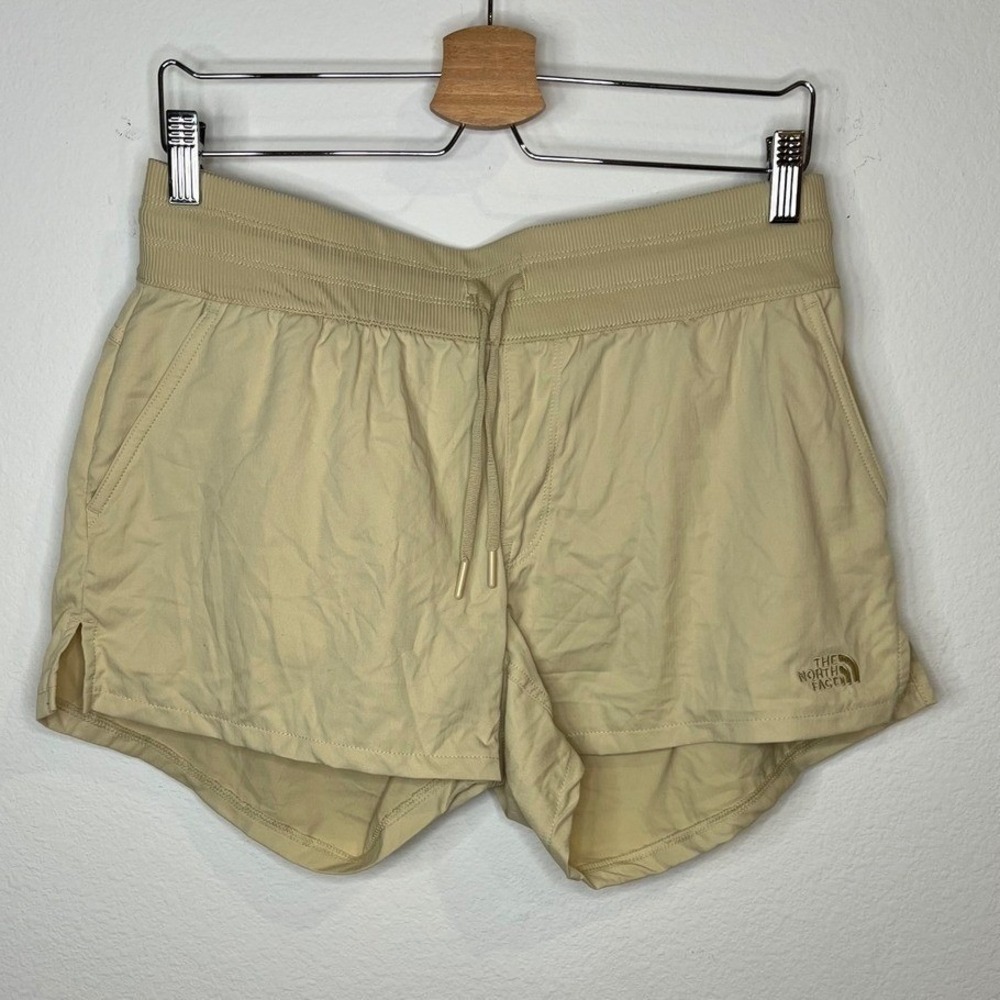 The North Face Womens Athletic Shorts Elastic Waist Drawstring Tan Medium